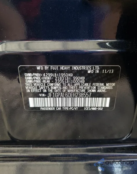 2014 Subaru Impreza Sport Premium z USA, uszkodzony, nr VIN JF1GPAL60EH238557